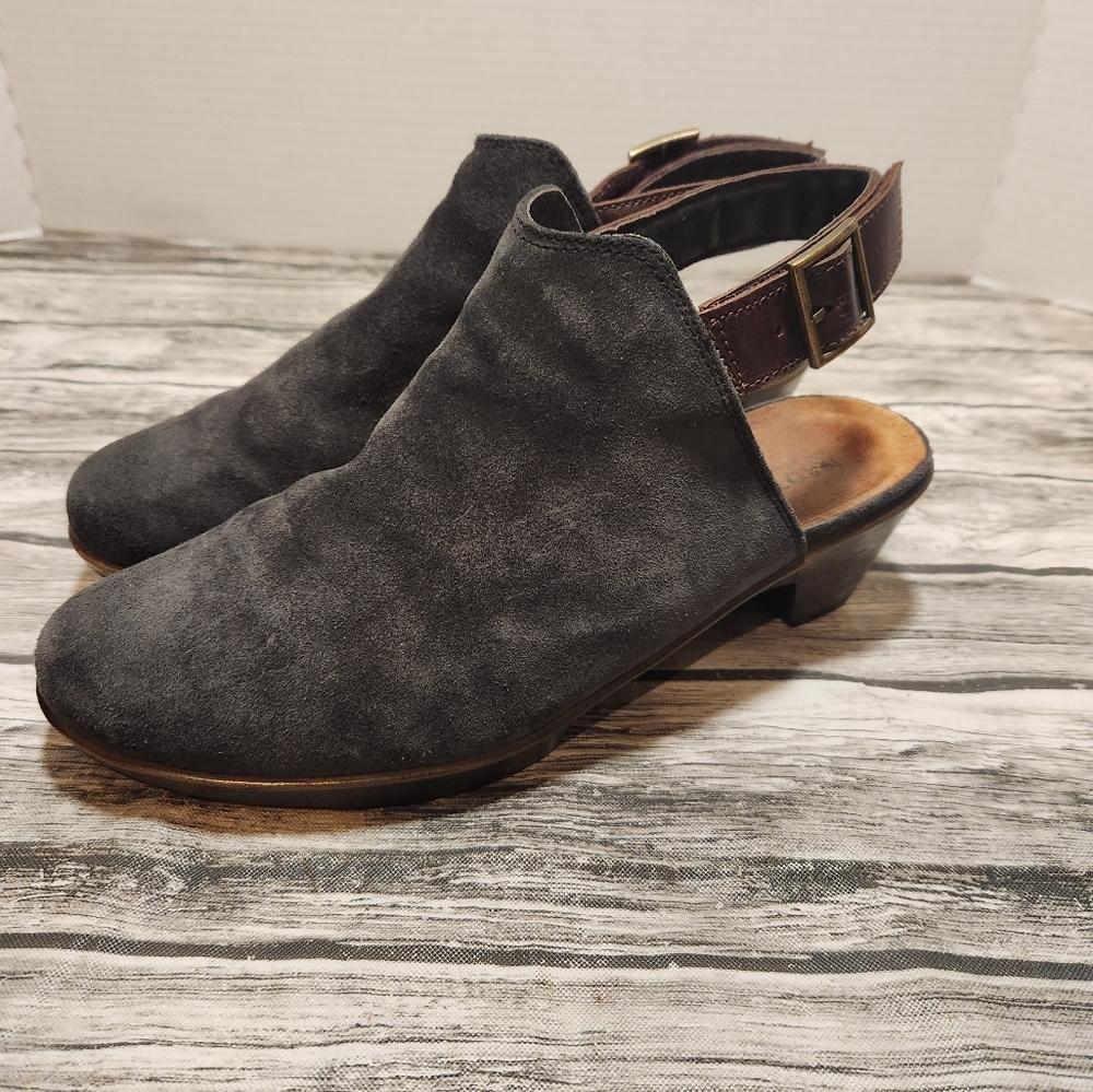 NAOT Gray Suede‎ Slingback Clogs